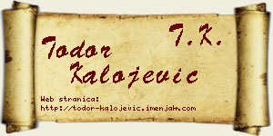 Todor Kalojević vizit kartica